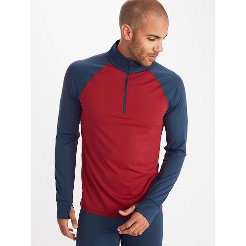 Marmot Clothes Dark Red NZ - Polartec Baselayers Mens NZ4837562